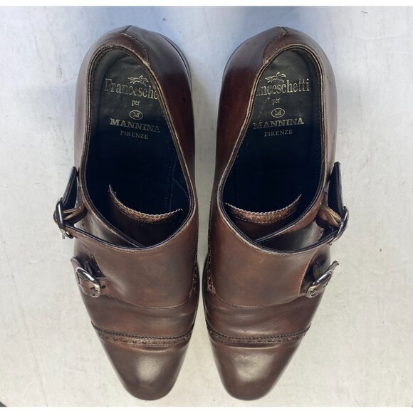 Franceschetti Pebble Leather Double Monk Strap Captoe Size 42 X  EU main image 12